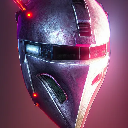 Image similar to cyberpunk viking helmet mask robot ninja illumination ray tracing hdr fanart arstation by sung choi and eric pfeiffer and gabriel garza and casper konefal