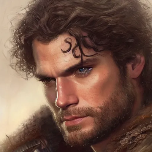 Image similar to henry cavill as a realistic fantasy d & d king, closeup portrait art by donato giancola and greg rutkowski, realistic face, digital art, trending on artstation