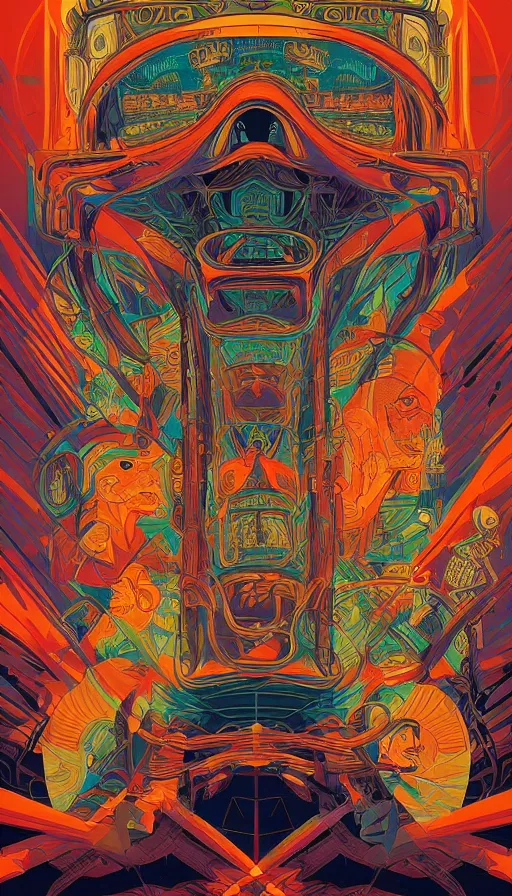 Prompt: The oracle of the mayan elders, italian futurism, Dan Mumford