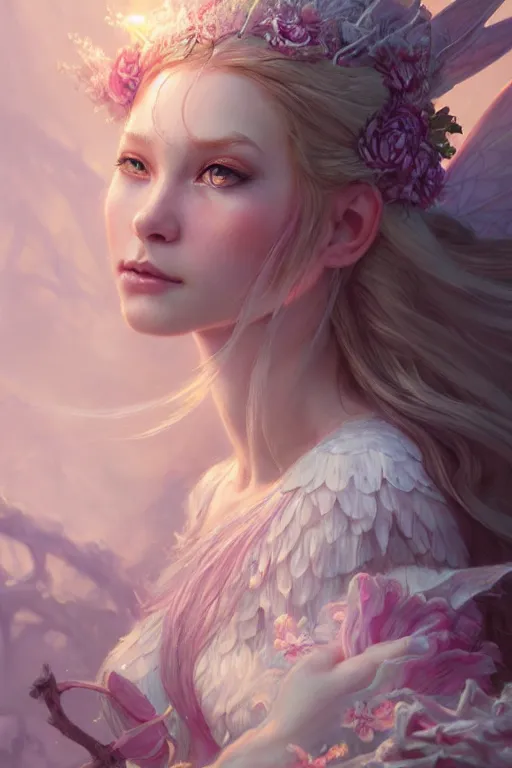 Image similar to fairy princess, highly detailed, d & d, fantasy, highly detailed, digital painting, trending on artstation, concept art, sharp focus, illustration, art by artgerm and greg rutkowski and fuji choko and viktoria gavrilenko and hoang lap