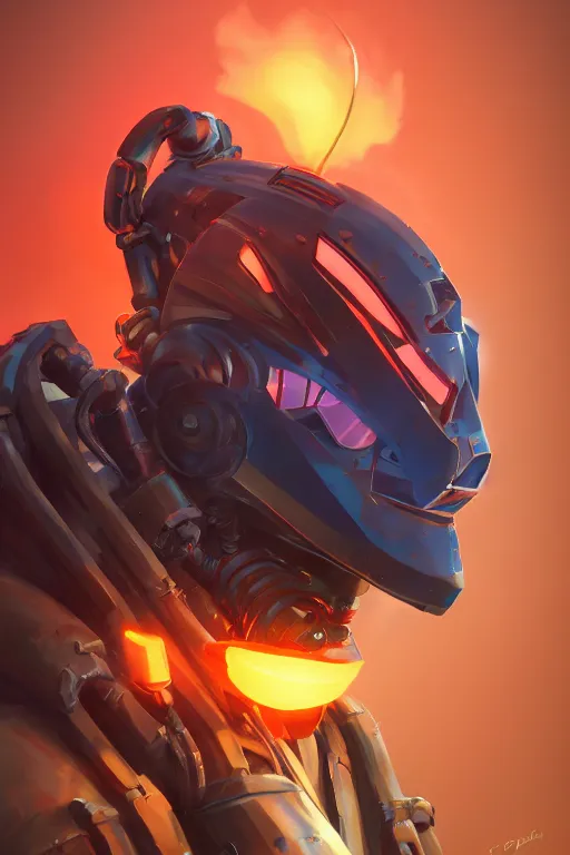 Image similar to epic mask helmet robot ninja portrait stylized as fornite style game design fanart by concept artist gervasio canda, behance hd by jesper ejsing, by rhads, makoto shinkai and lois van baarle, ilya kuvshinov, rossdraws global illumination radiating a glowing aura global illumination ray tracing hdr render in unreal engine 5