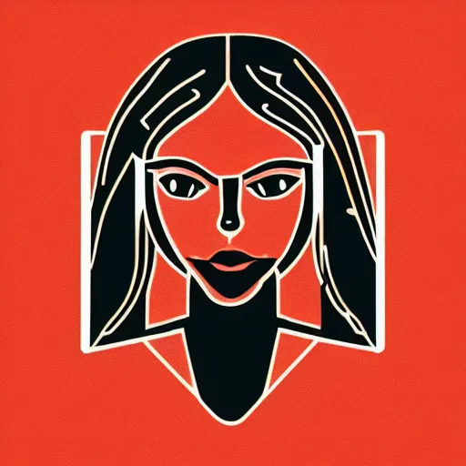 Image similar to a abstract girl, digital art, iconic icon, 2 d vector logo, cartoon, t - shirt design