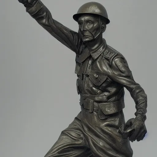 Image similar to sculpture of heroic war hero by stanisław szukalski