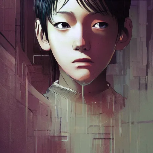 Image similar to lain iwakura, serial experiments : lain. highly detailed, digital painting, artstation, concept art, illustration, by ken saito, lya pilnev, siwoo kim, christophe young, anna podedworna, yin zhen chu, zeronis, magdalena radziej,