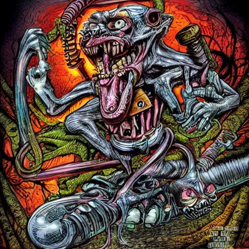 Prompt: ratfink, epic, creepy, scary, moody, highly detailed, gorgeous, stunning, full colour digital art by todd mcfarlane