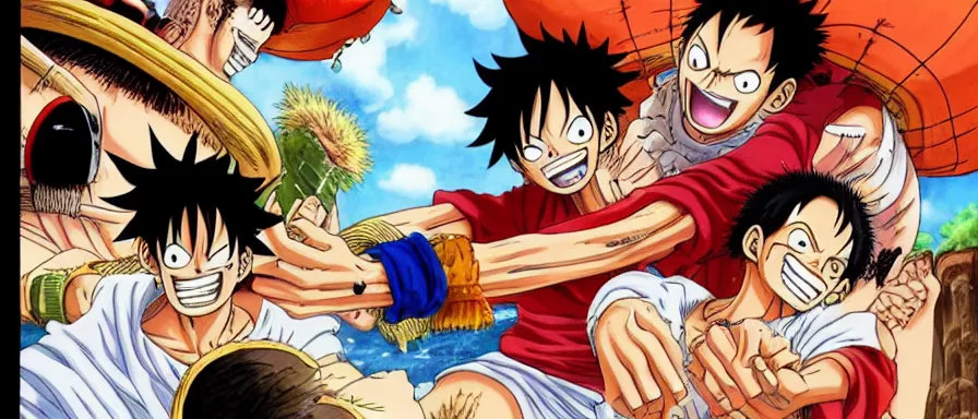 Prompt: Luffy lauches a fatal hit