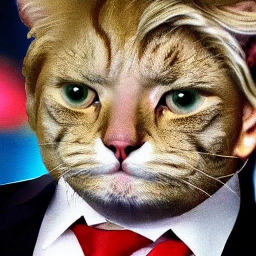 Image similar to donald trump as a anthropomorphic cute cat