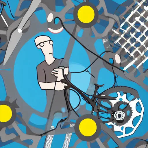 Image similar to man fixing bicycle chain, illustration