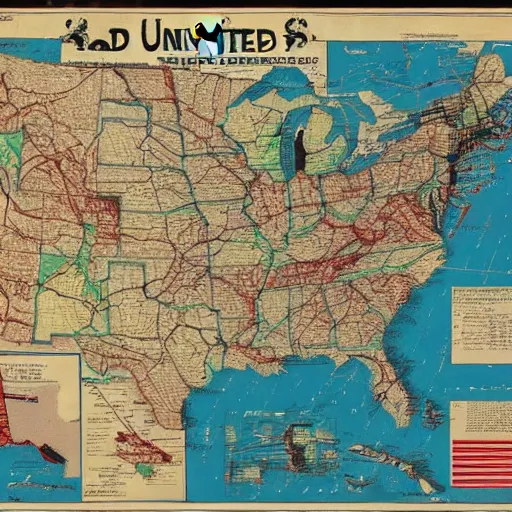 Image similar to a road map of the united states of america