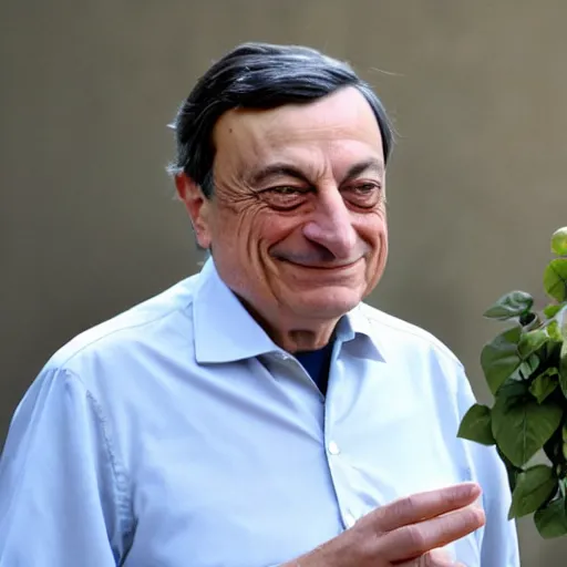 Prompt: Mario Draghi becomes a mais farmer