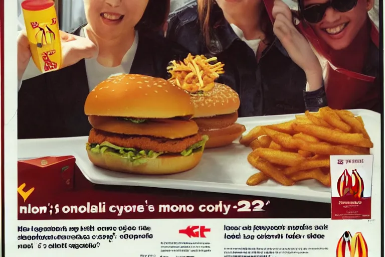 Image similar to mcdonald's cellphone meal, y 2 k cybercore, advertisement photo