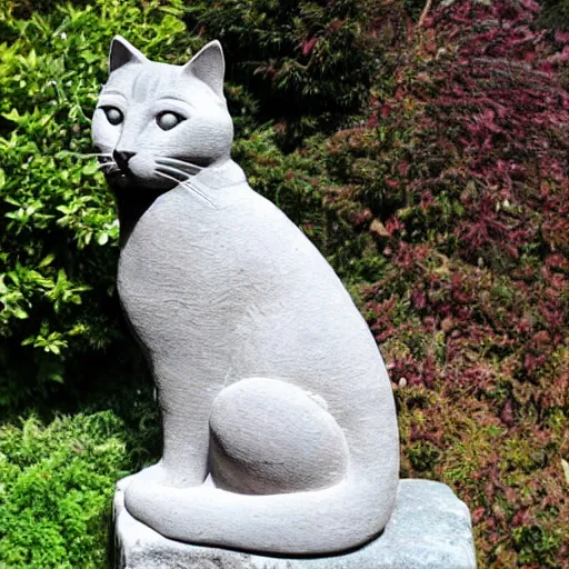 Image similar to stone statue of a cat