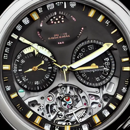 Prompt: watch dial that has never been seen before, stunning, cool, fun