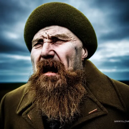 Prompt: portrait of a russian man mad about baltics, realistic, award winning photography, national geographic