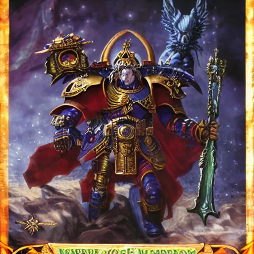 Image similar to portrait of emperor of mankind, warhammer 4 0 k