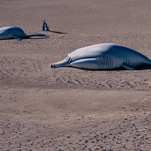 Image similar to 🐋🐳🐉🤖 in desert, photography by bussiere rutkowski andreas roch