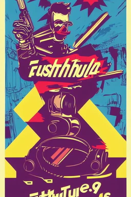 Image similar to fallout 7 6 retro futurist illustration art by butcher billy, sticker, colorful, illustration, highly detailed, simple, smooth and clean vector curves, no jagged lines, vector art, smooth andy warhol style