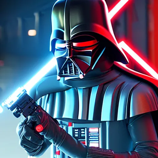 Prompt: darth vader with augmentations cyberpunk 2 0 7 7