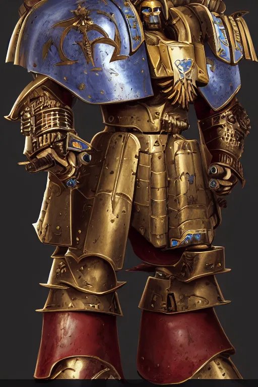 Image similar to armor portrait heros warhammer 4 0 k horus heresy fanart - the primarchs emperor by johannes helgeson animated with vfx concept artist & illustrator global illumination ray tracing hdr fanart arstation zbrush central hardmesh 8 k octane renderer comics stylized