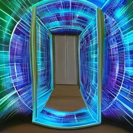 Image similar to infinity mirror portal painting