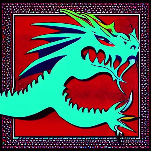 Image similar to “fire breathing dragon, pop art”