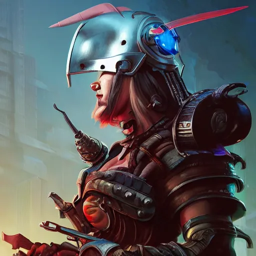 Image similar to cyberpunk viking helmet mask warrior goddess robot ninja fantasy, art gta 5 cover, official fanart behance hd artstation by jesper ejsing, by rhads, makoto shinkai and lois van baarle, ilya kuvshinov, ossdraws