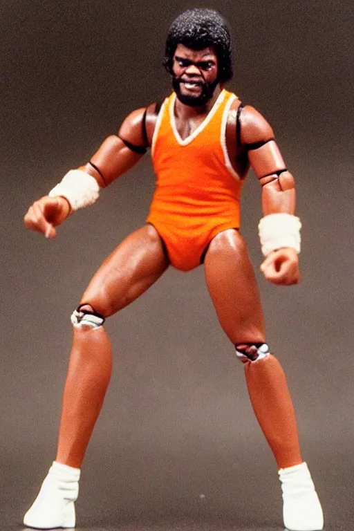 Prompt: billy preston ( 1 9 7 4 ) as a 1 9 8 0 s wrestling action figure