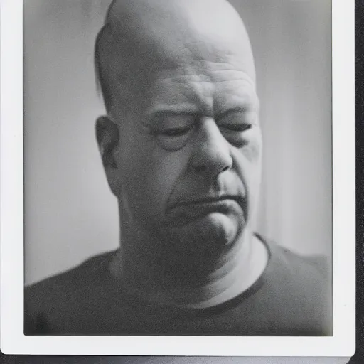 Image similar to a still polaroid photo of the real homer simpson