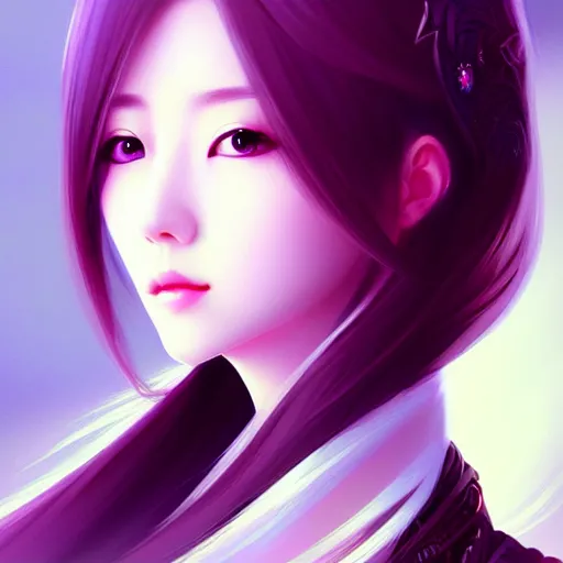 Prompt: Portrait of female Korean idol, D&D, blue eyes, face, fantasy, intricate, elegant, highly detailed, digital painting, artstation, concept art, smooth, sharp focus, illustration