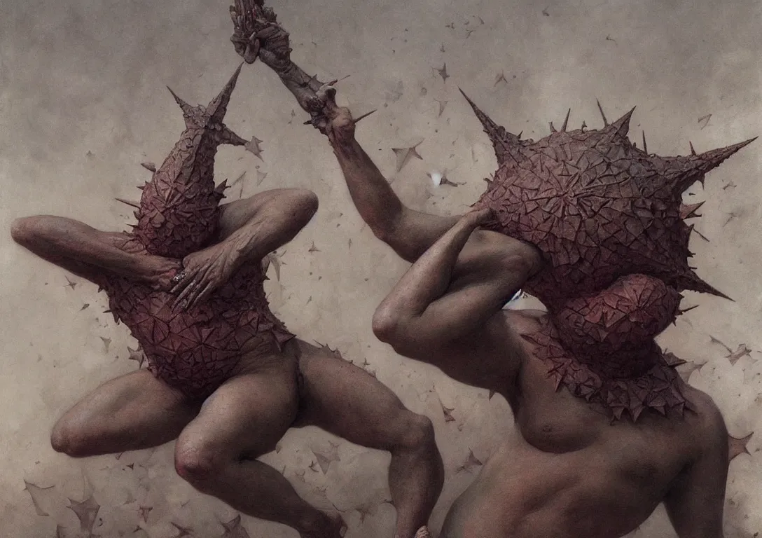 Image similar to patrick star in the style of wayne barlowe, gustav moreau, goward, bussiere, roberto ferri, santiago caruso, luis ricardo falero, frazetta