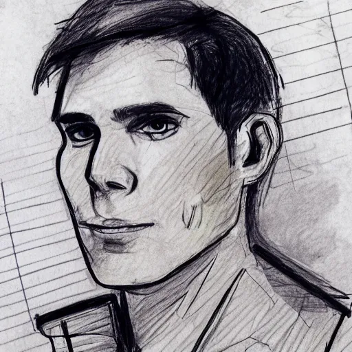 Image similar to a very quick pen sketch of jerma