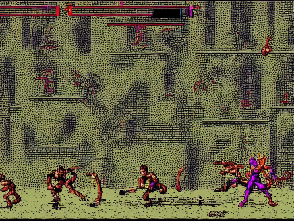 Image similar to vivrai terrore by Lucio Fulci as a Sega Mega Drive Genesis sidescroller game