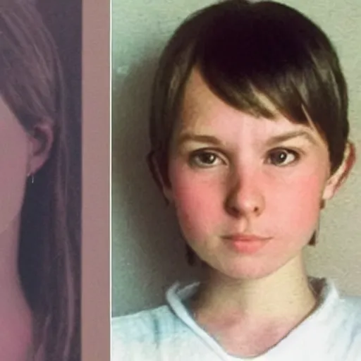 Image similar to photo of andrew tate as a girl