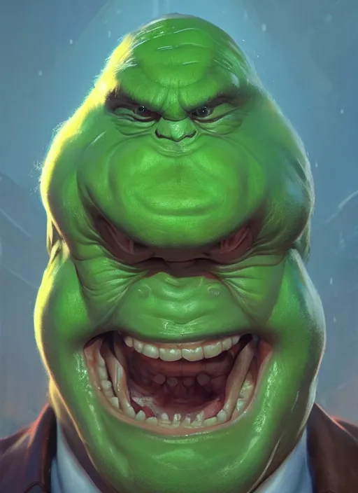 Image similar to portrait, super natural being, slimer from ghostbusters, dramatic lighting, cinematic, establishing shot, extremly high detail, foto realistic, cinematic lighting, post processed, concept art, artstation, matte painting, style by eddie mendoza, raphael lacoste, alex ross