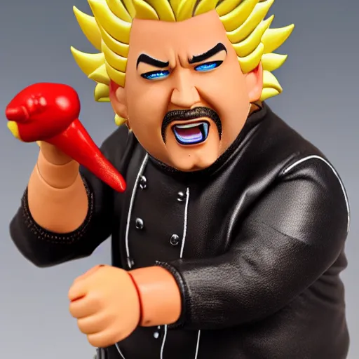 Image similar to Guy Fieri action figure, product photo, detailed, 4k