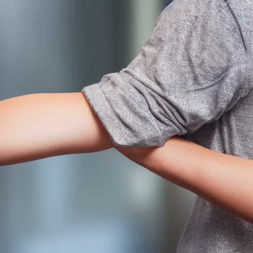 Prompt: a female examines her arm which is made out of complex scientific data visualised with lines and symmetrical patterns. cinematic 8 k, depth of field, bokeh.