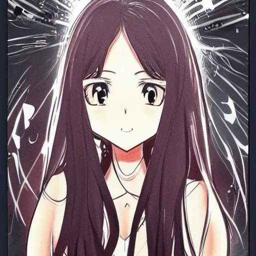 Image similar to Olivia Rodrigo drawing in anime manga style highly detailed artstation trending