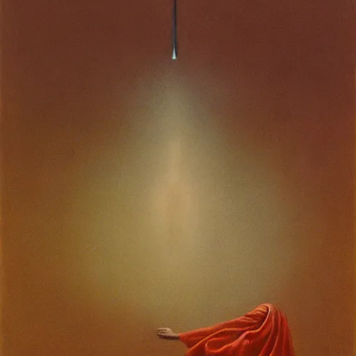 Prompt: sorcerer by Zdzisław Beksiński, oil on canvas
