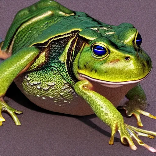 Image similar to hyperrealistic mixed media image of bullfrog with face info wars alex jones, stunning 3 d render inspired art by xiang duan and thomas eakes, perfect facial symmetry, hyper realistic texture, realistic, highly detailed attributes and atmosphere, dim volumetric cinematic lighting, 8 k octane detailed render, post - processing, masterpiece,