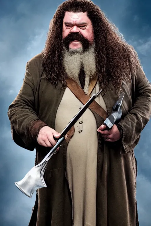 Image similar to hagrid with a shotgun