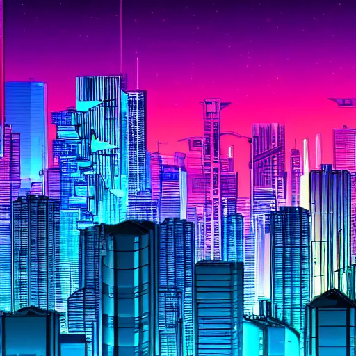 cybernetic synthwave vaprowave city with an awesome | Stable Diffusion