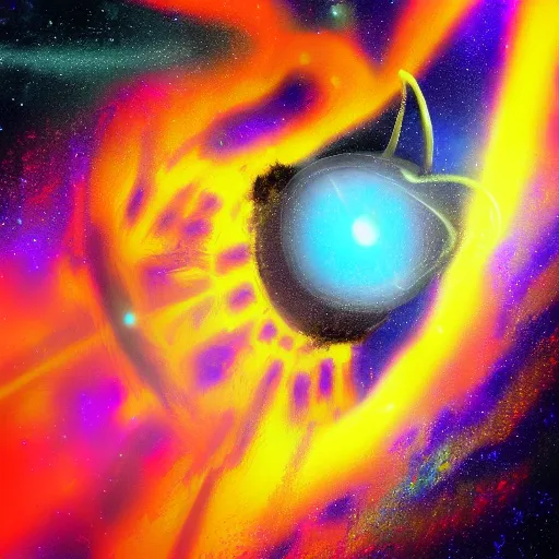 Prompt: astronaut falling into a psychedelic black hole, digital painting, trending on artstation, DeviantArt, 8k resolution, cosmic, trippy