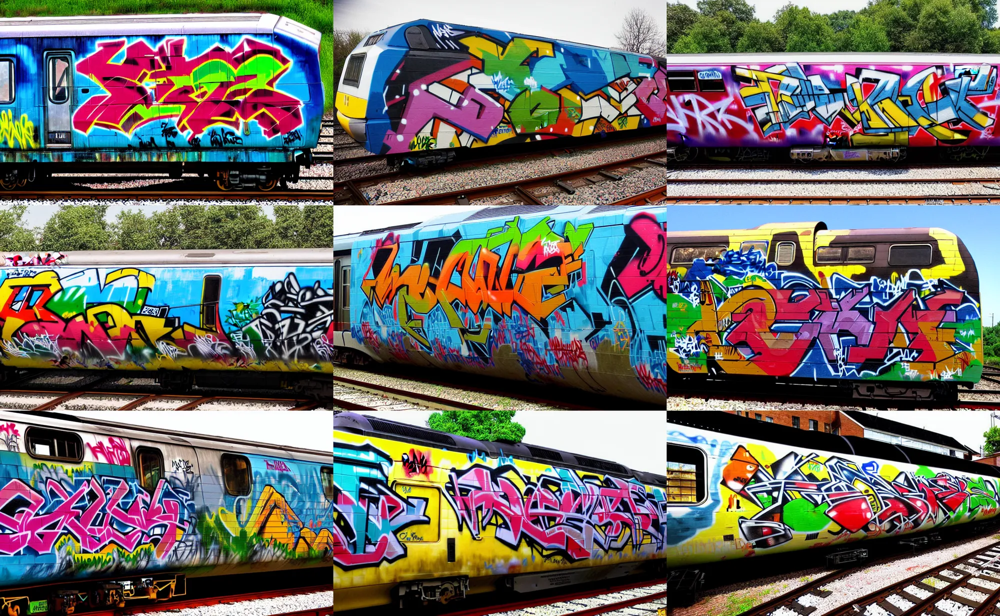 Prompt: a train covered with graffiti by henry chalfant