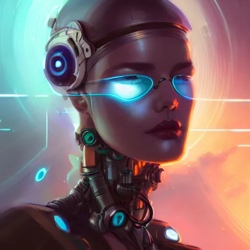 Image similar to a portrait of a beautiful cybernetic oracle, cyberpunk concept art by pete mohrbacher and wlop and artgerm and josan gonzales, digital art, highly detailed, intricate, sci-fi, sharp focus, Trending on Artstation HQ, deviantart, unreal engine 5, 4K UHD image
