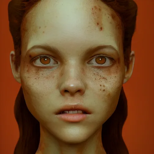 Prompt: alien brood starting to erupt from a pretty young woman's face, hyper detailed, digital art, trending in artstation, cinematic lighting, studio quality, smooth render, unreal engine 5 rendered, octane rendered, art style by klimt and nixeu and ian sprigger and wlop and krenz cushart.