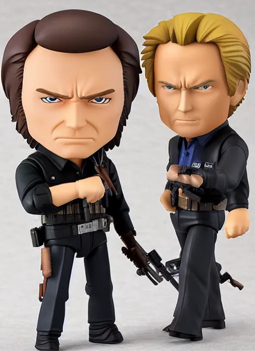 Image similar to clint eastwood, a nendoroid of clint eastwood is dirty harry figurine, realistic face, detailed product photo