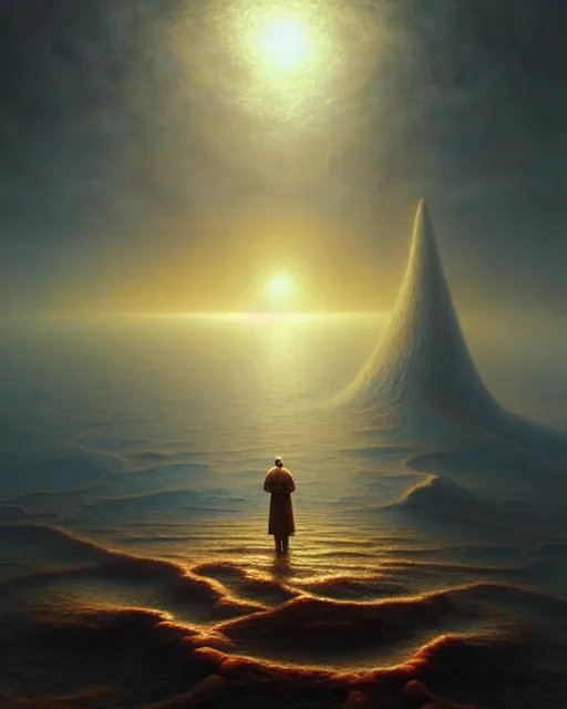Image similar to a hyper - detailed 3 d render like a oil painting of the journey of a microscopic happiness, surrealism!!!!! surreal concept art, lifelike, photorealistic, digital painting, aesthetic, smooth, sharp focus, artstation hd, by greg rutkowski, bruce pennington, valentina remenar and asher duran,