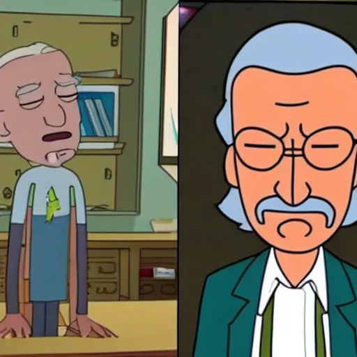 Prompt: stan lee cameo in rick and morty