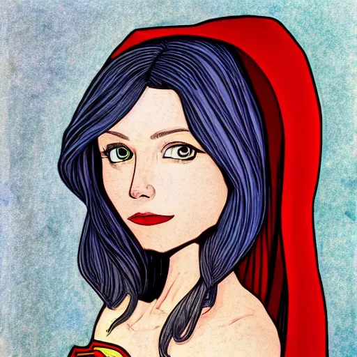 Image similar to detailed portrait of supergirl in the style of da vinci