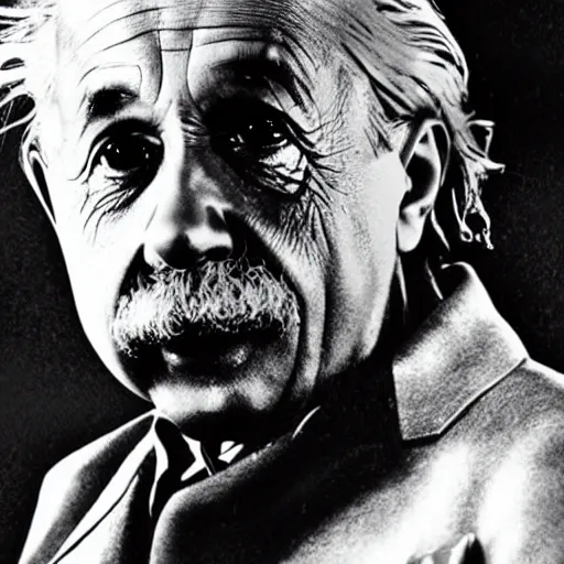 Image similar to moviestill of albert einstein as tony stark in ironman